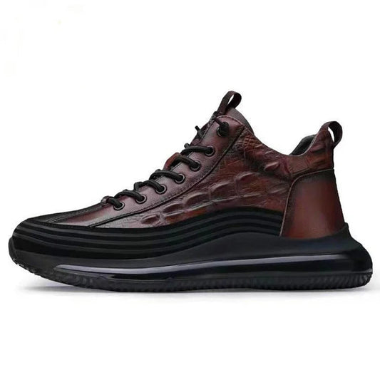Brown Alligator Pattern Sneakers
